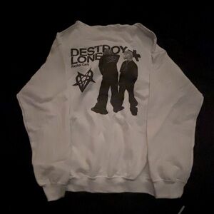 Playboi Carti “Destroy Lone” White Hoodie w/ Drawstrings